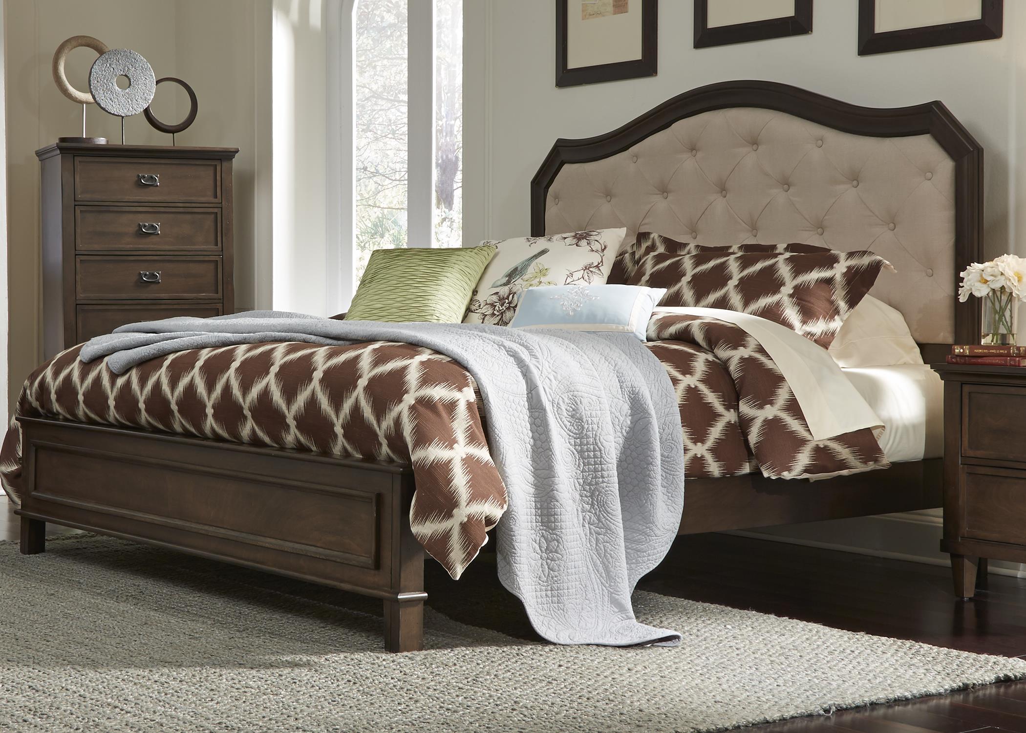 Liberty Furniture Berkley Heights Queen Panel Bed with Upholstered