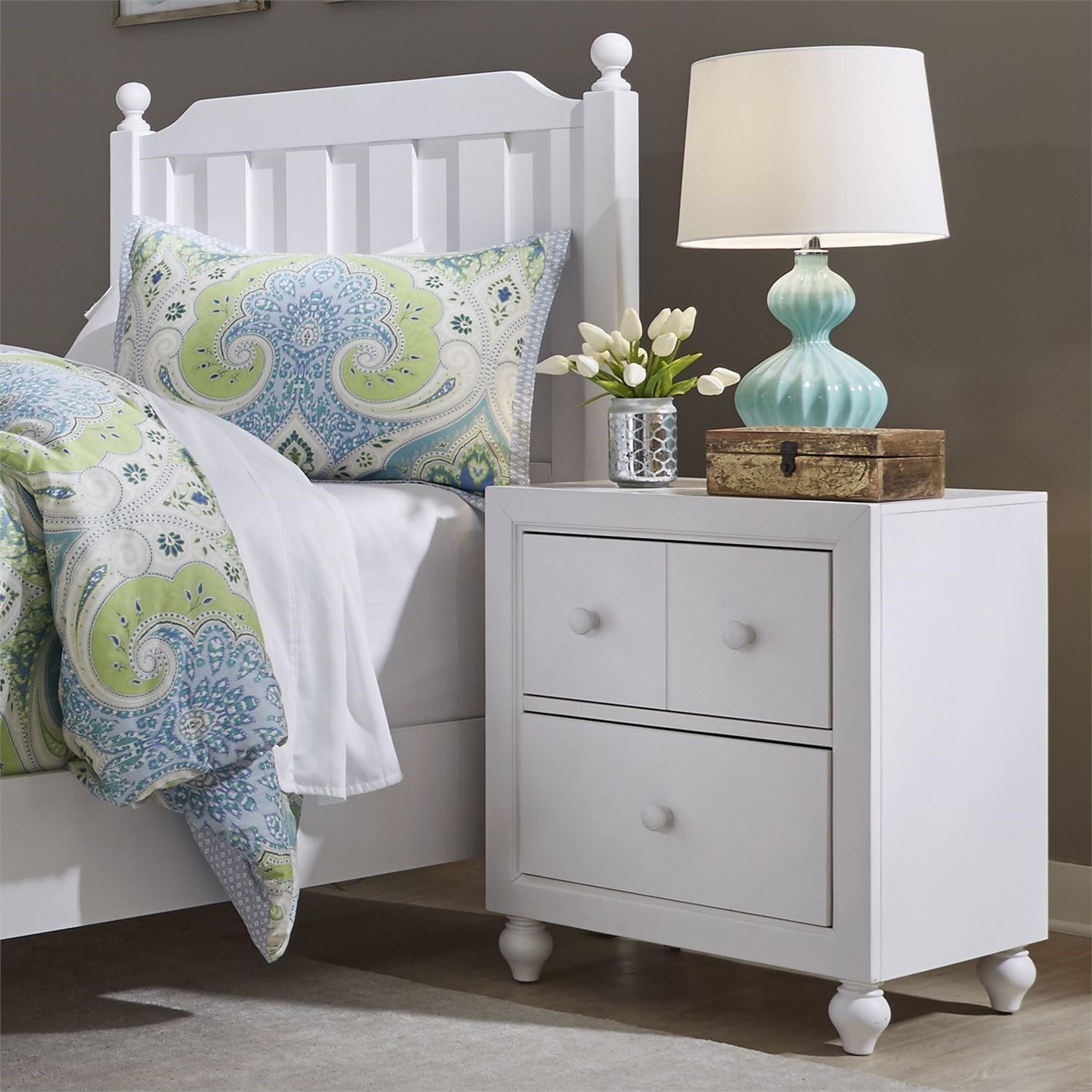 Liberty Furniture Cottage View Cottage Style Nightstand with Bun Feet | Prime Brothers Furniture ...