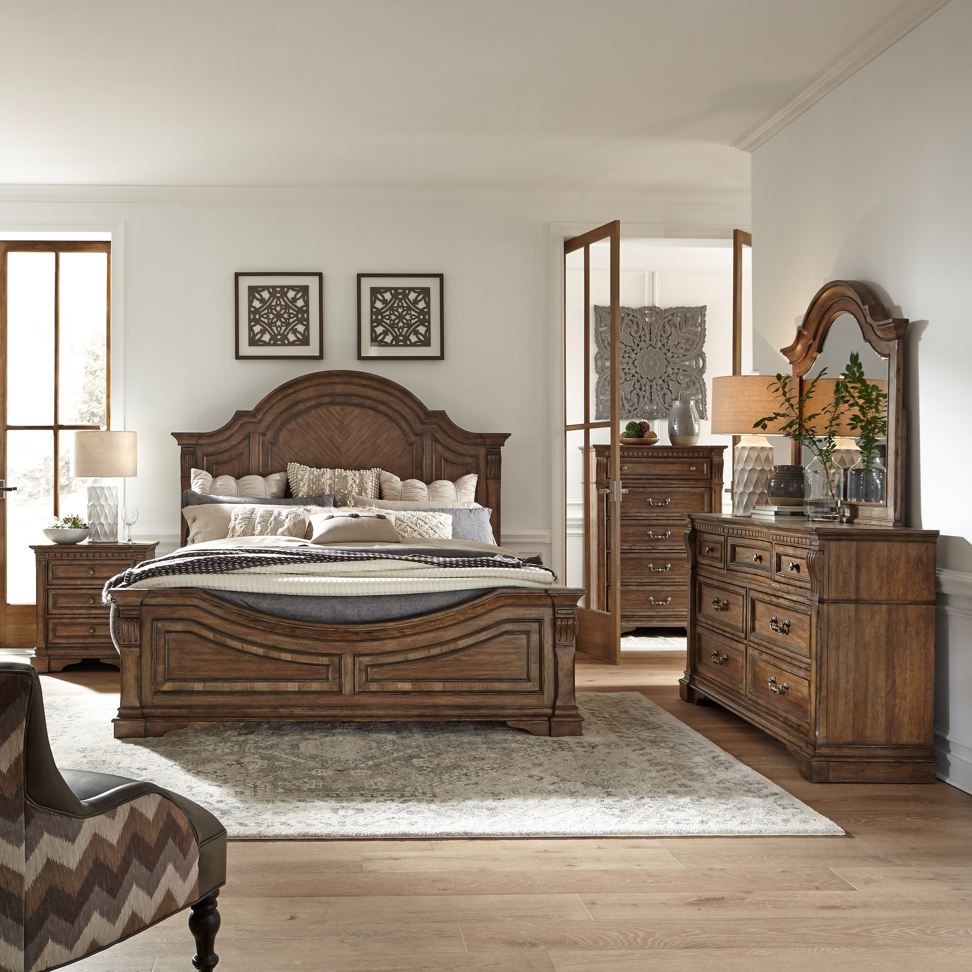 Liberty Furniture Haven Hall Traditional Queen Panel Bed ...
