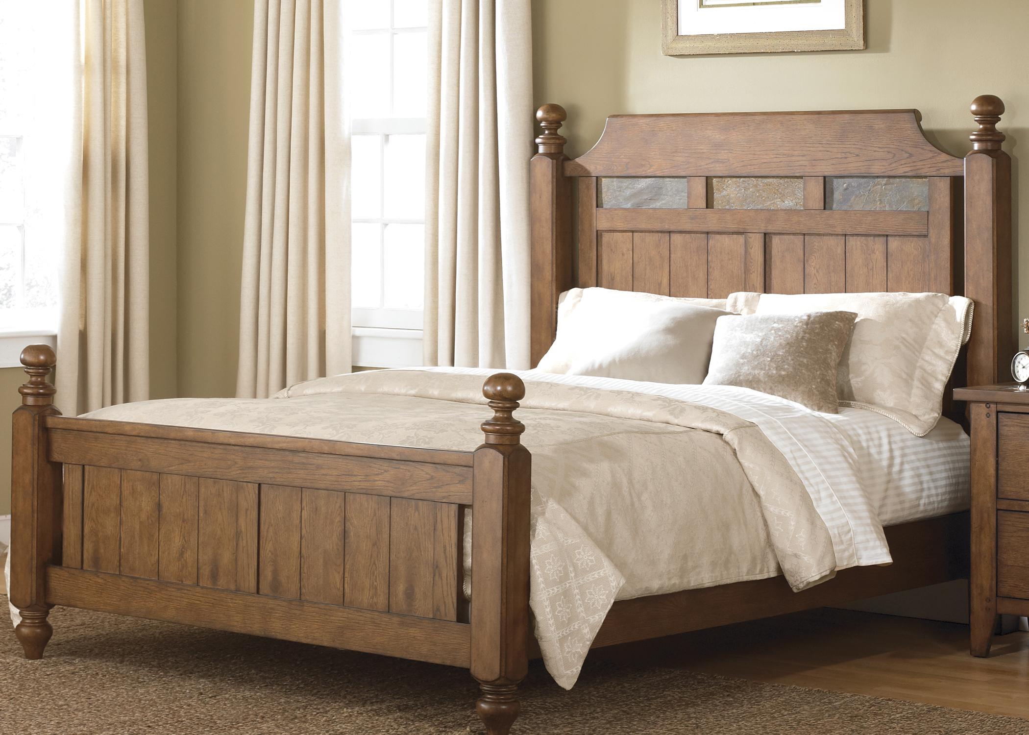 Vendor 5349 Hearthstone 382BR01 Queen Poster Headboard with Decorative