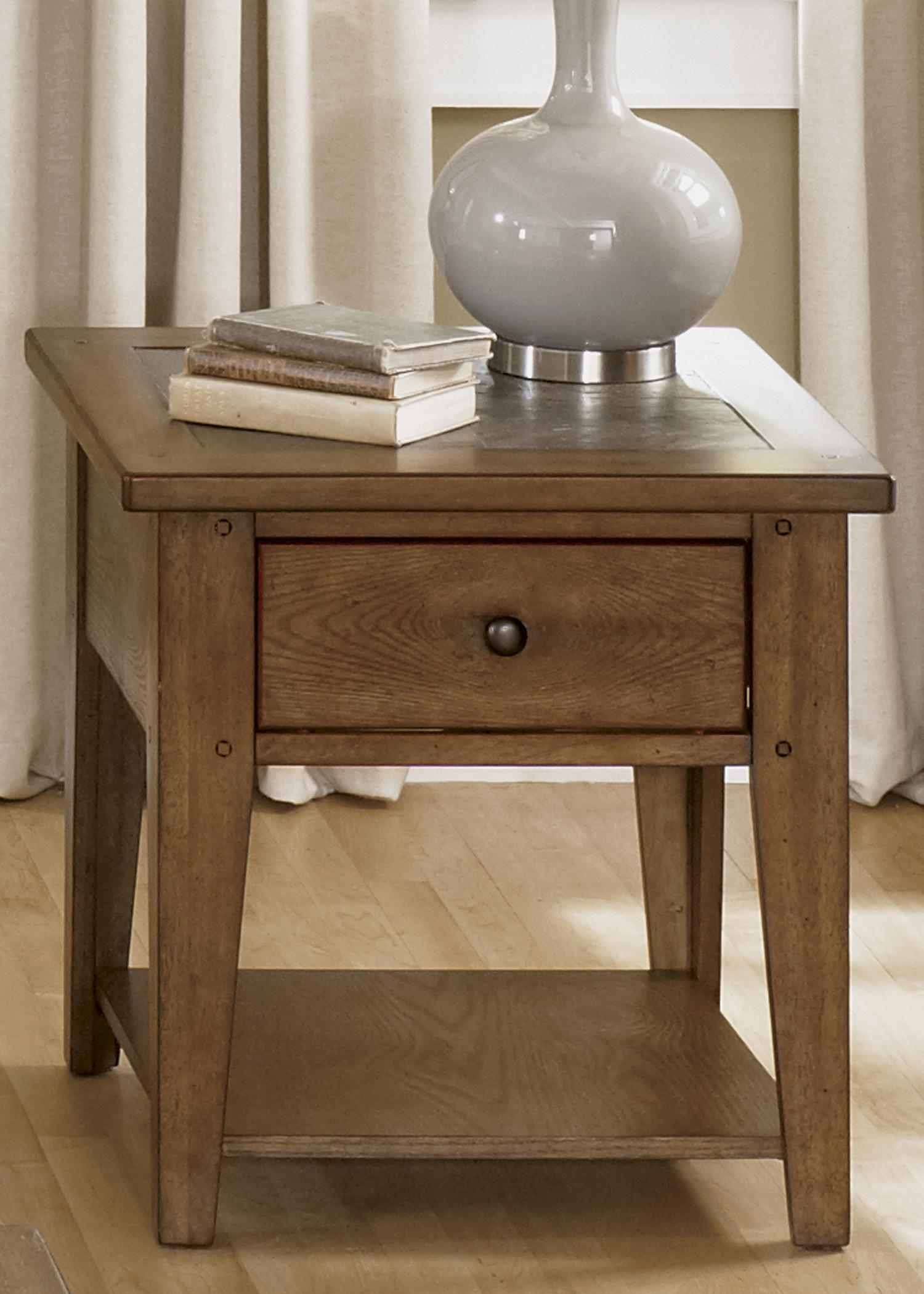 Bunker Hill Single Drawer End Table With Slate Top Rotmans End