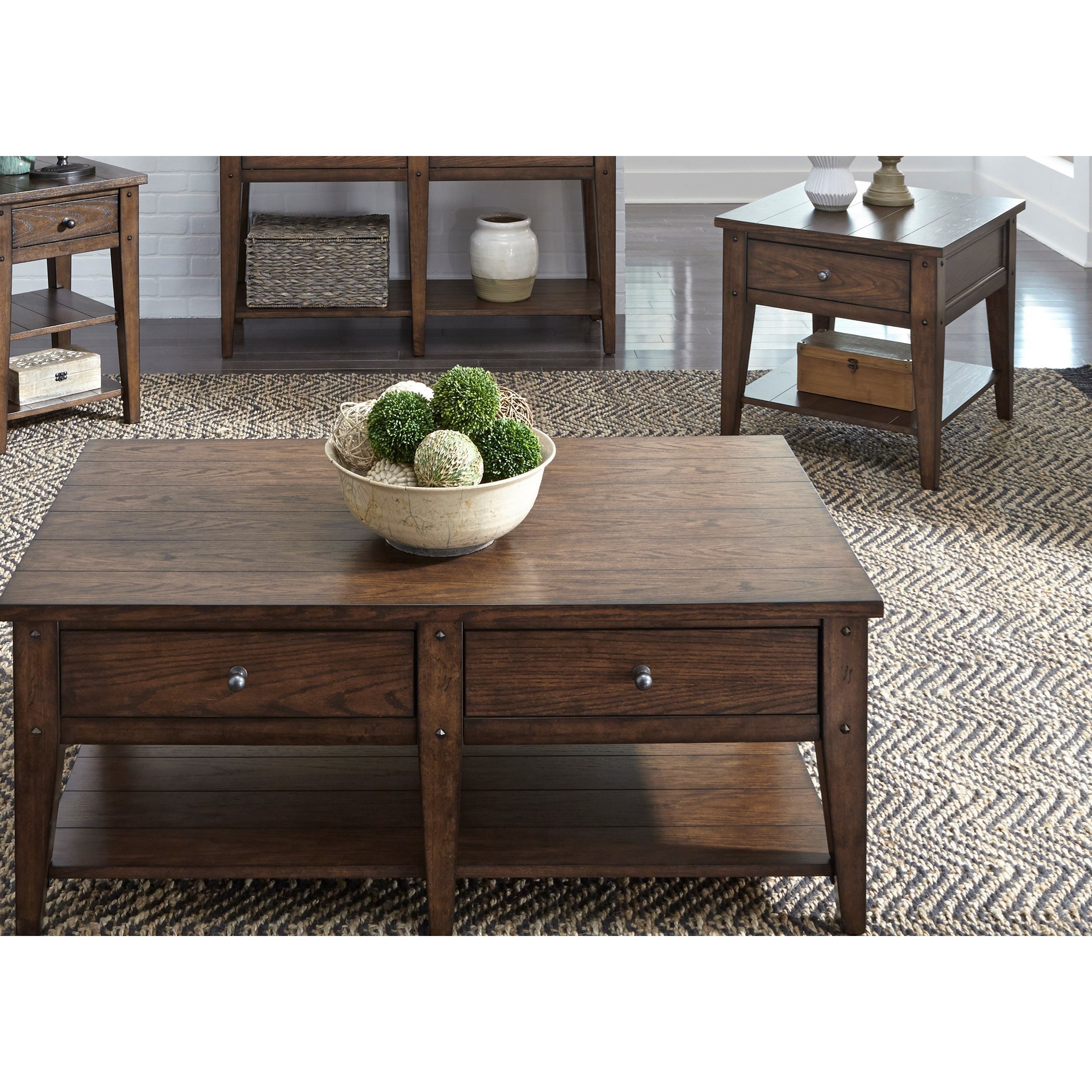 Liberty Furniture Lake House 210 Ot 3pcs 2 Drawer Tail Table And Lake House 2 Drawer Tail Table And End Set By Liberty Furniture