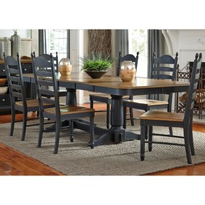 Liberty Furniture Springfield II Dining 7 Piece Double Pedestal Table Chair Set Liberty Furniture Springfield II Dining 7 Piece Double Pedestal Table Chair Set