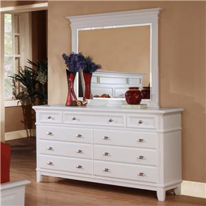 Lifestyle 1111 Casual White 9 Drawer Dresser Lifestyle 1111 Casual White 9 Drawer Dresser