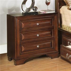 Lifestyle 1192 Transitional Cherry 3 Drawer Nightstand