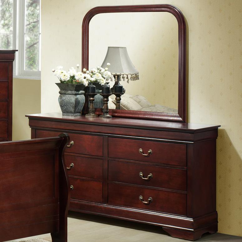 Lifestyle Louis Phillipe Drawer Dresser W Landscape Mirror Lifestyle Louis Phillipe Dresser And Mirror Item Number C5933k 040 050