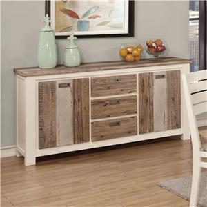 Lifestyle Tommy Server, 3 Drawers And 2 Doors, Two Tone