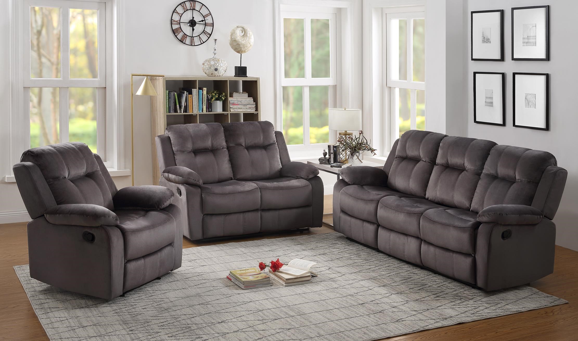 Urbino Storm Grey Reclining Sofa Loveseat Recliner Set By Lifestyle At Sam Levitz Furniture