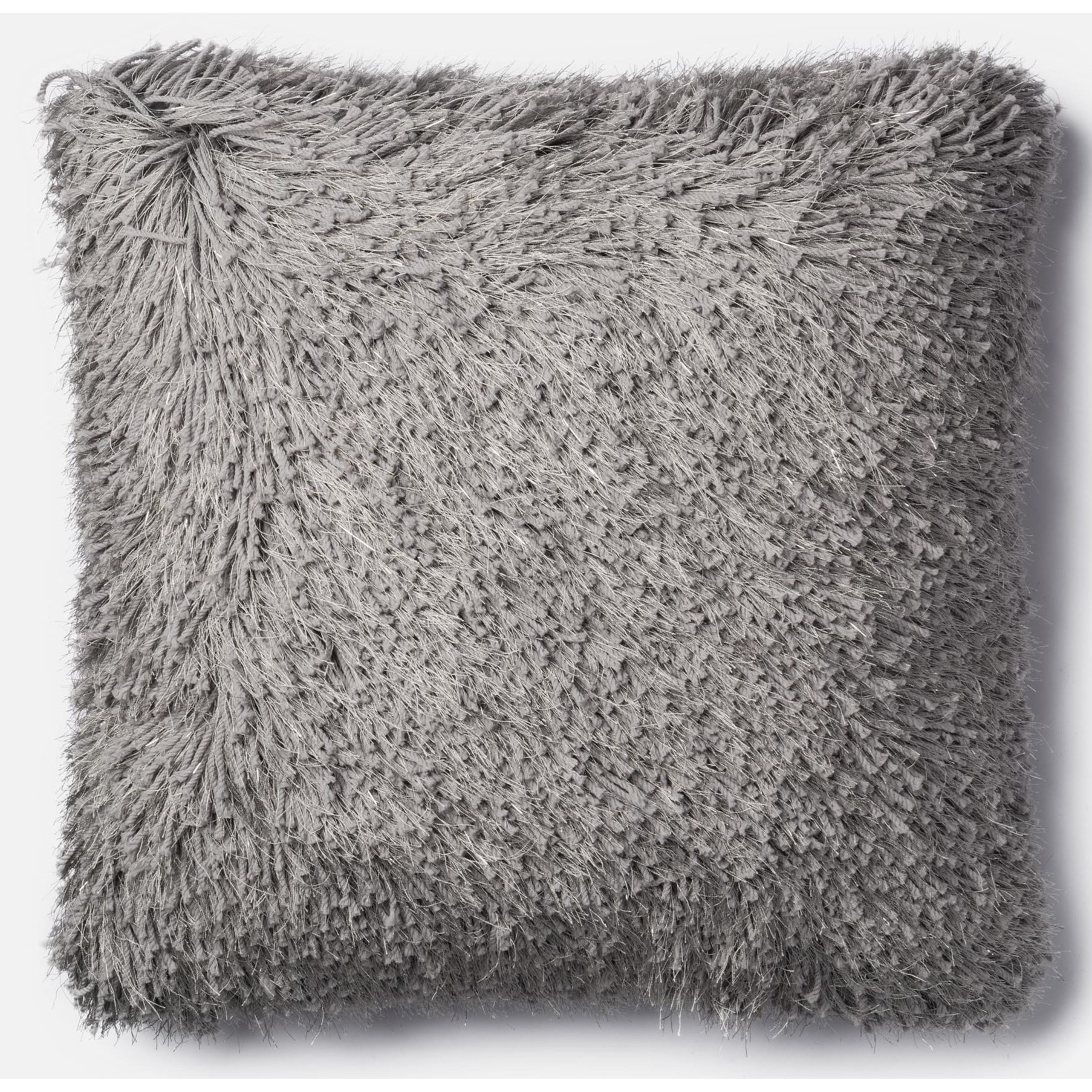 grey shag pillow