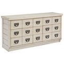 Magnolia Home by Joanna Gaines Farmhouse 9 Drawer Buffet Dresser with Custom Designed Drawer ...