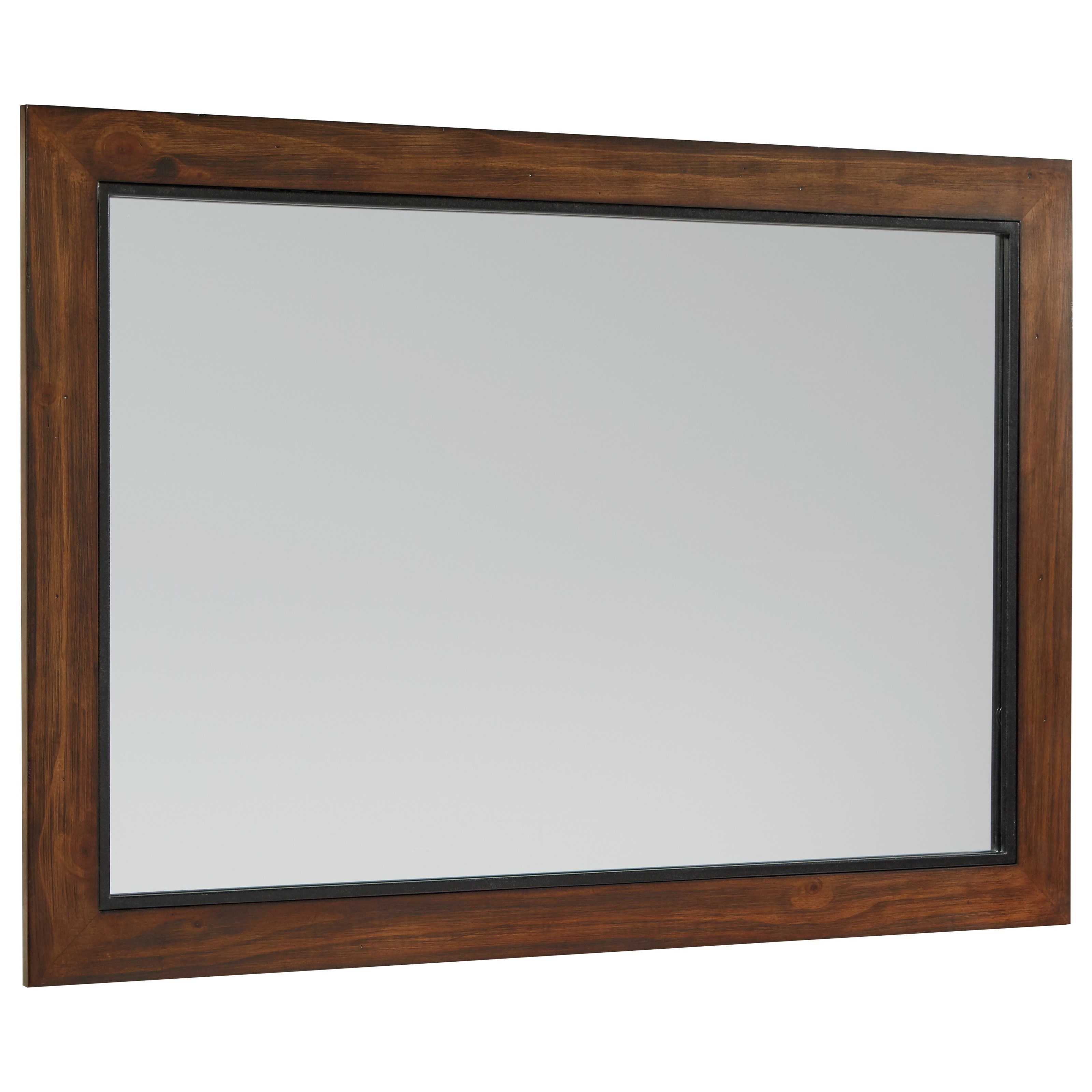 Rustic Industrial Wood Framed Mirror with Milk Crate Finish