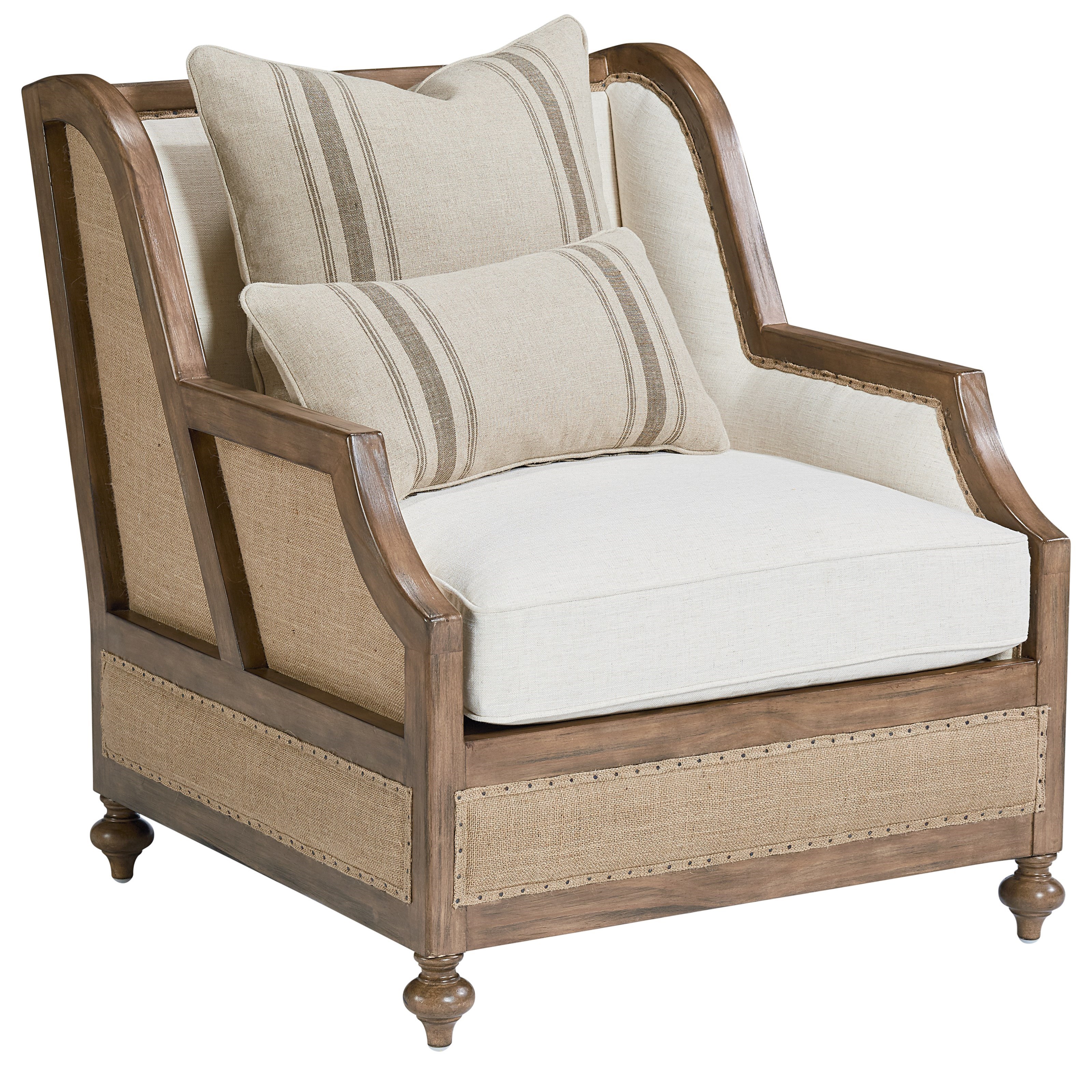 Magnolia Home by Joanna Gaines Foundation Foundation Upholstered Chair with Two Accent Pillows ...