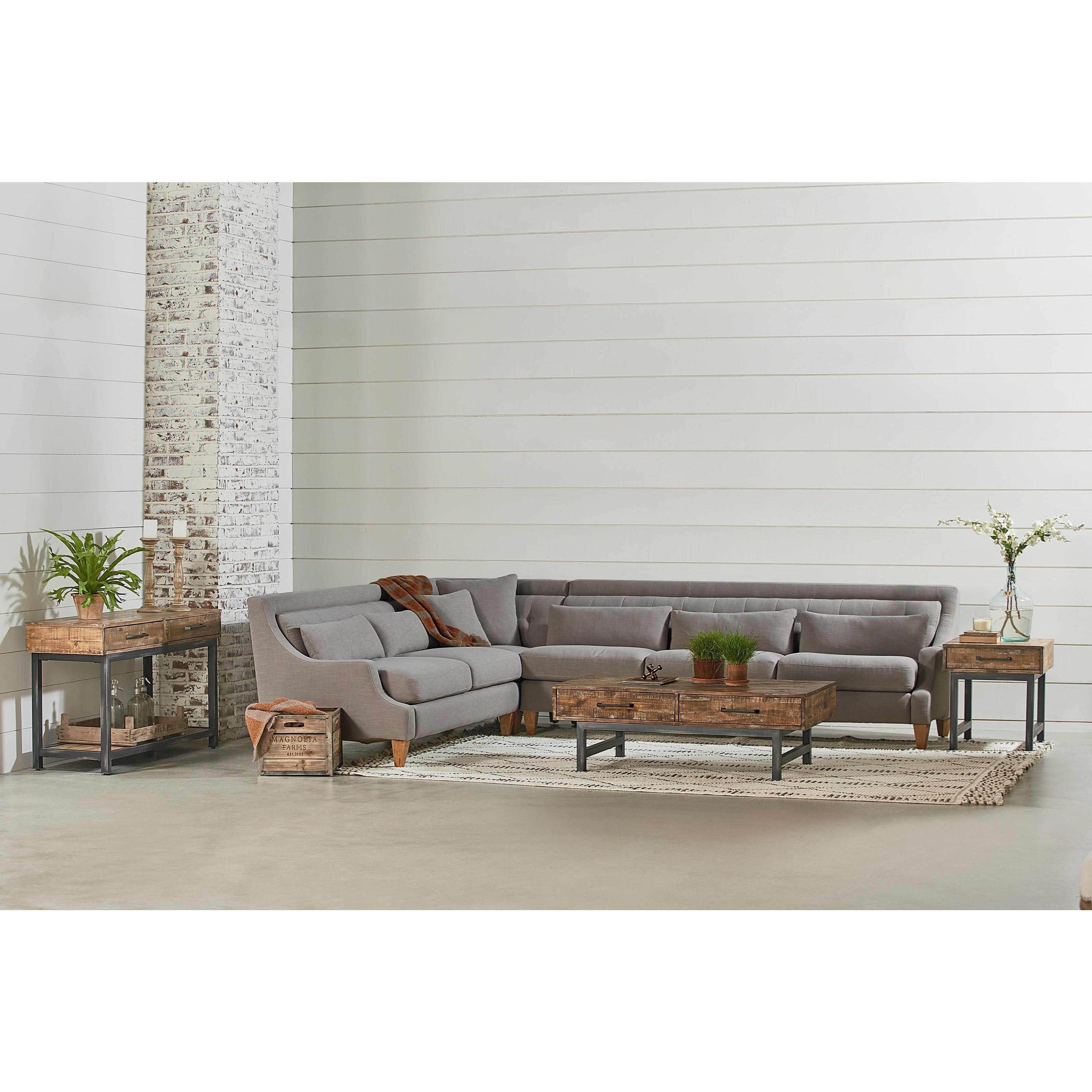 Magnolia Home by Joanna Gaines Industrial Pier and Beam End Table