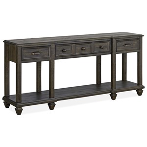 Magnussen Home Burkhardt Rustic Rectangular Sofa Table With Floating Rustic Rectangular Sofa Table With Floating Bottom Shelf