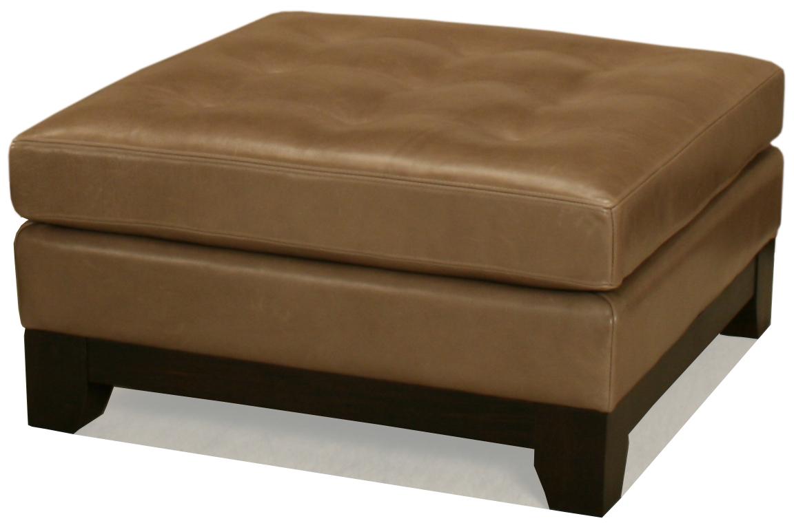 BeModern Occasional Ottomans Square Leather Cocktail Ottoman with