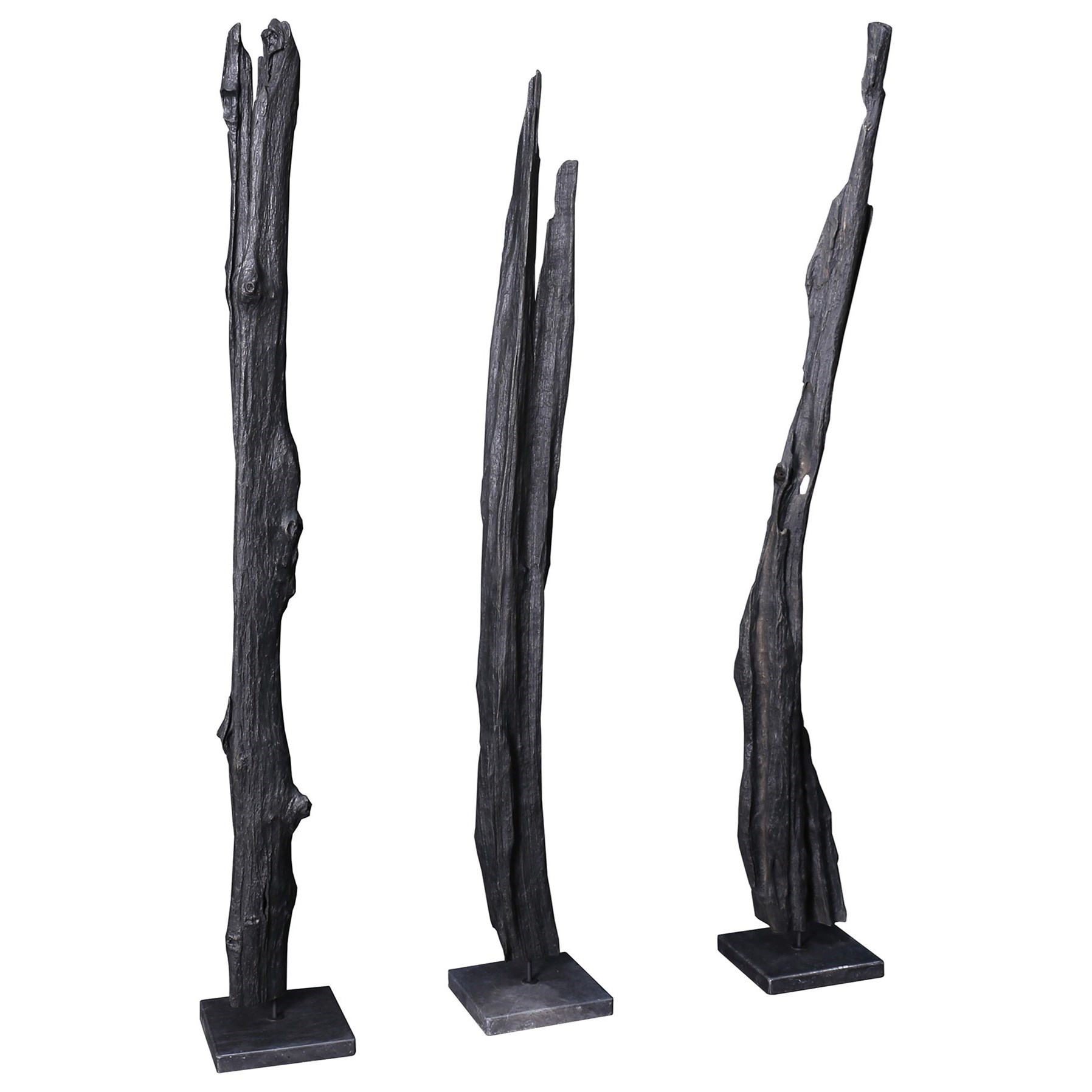 Moe S Home Collection Sculptures Tall Teak Wood Sculpture Weathered Grey Wilson S Furniture Sculptures Figurines