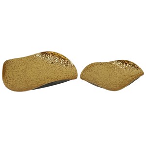 Moe's Home Collection Decorative Accessories Hammered Gold Finish Tray