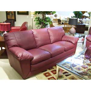 Natuzzi Editions B806 Contemporary 2 Seat Sofa With Tufted Back And Three Cushion Leather Sofa