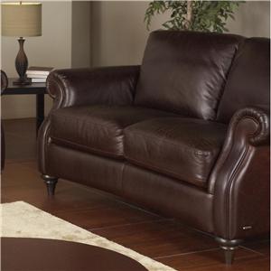 Natuzzi Editions Becker Furniture World Twin Cities Minneapolis Traditional Leather Loveseat With Wood Feet