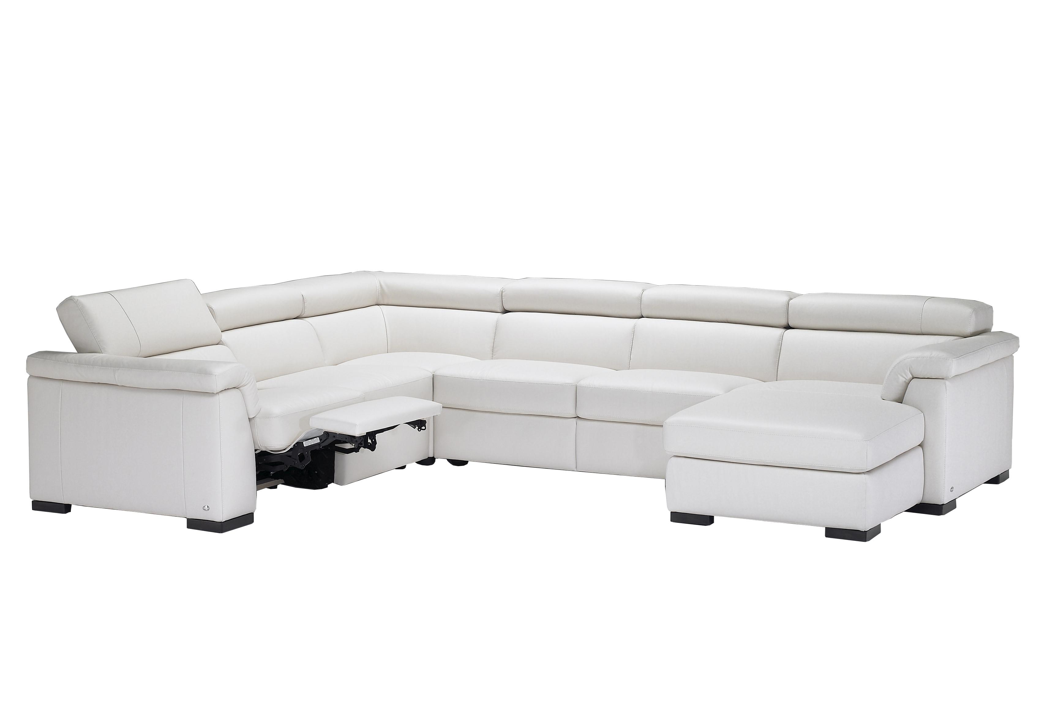 Natuzzi Editions B634 Contemporary Leather Sectional Sofa with RAF