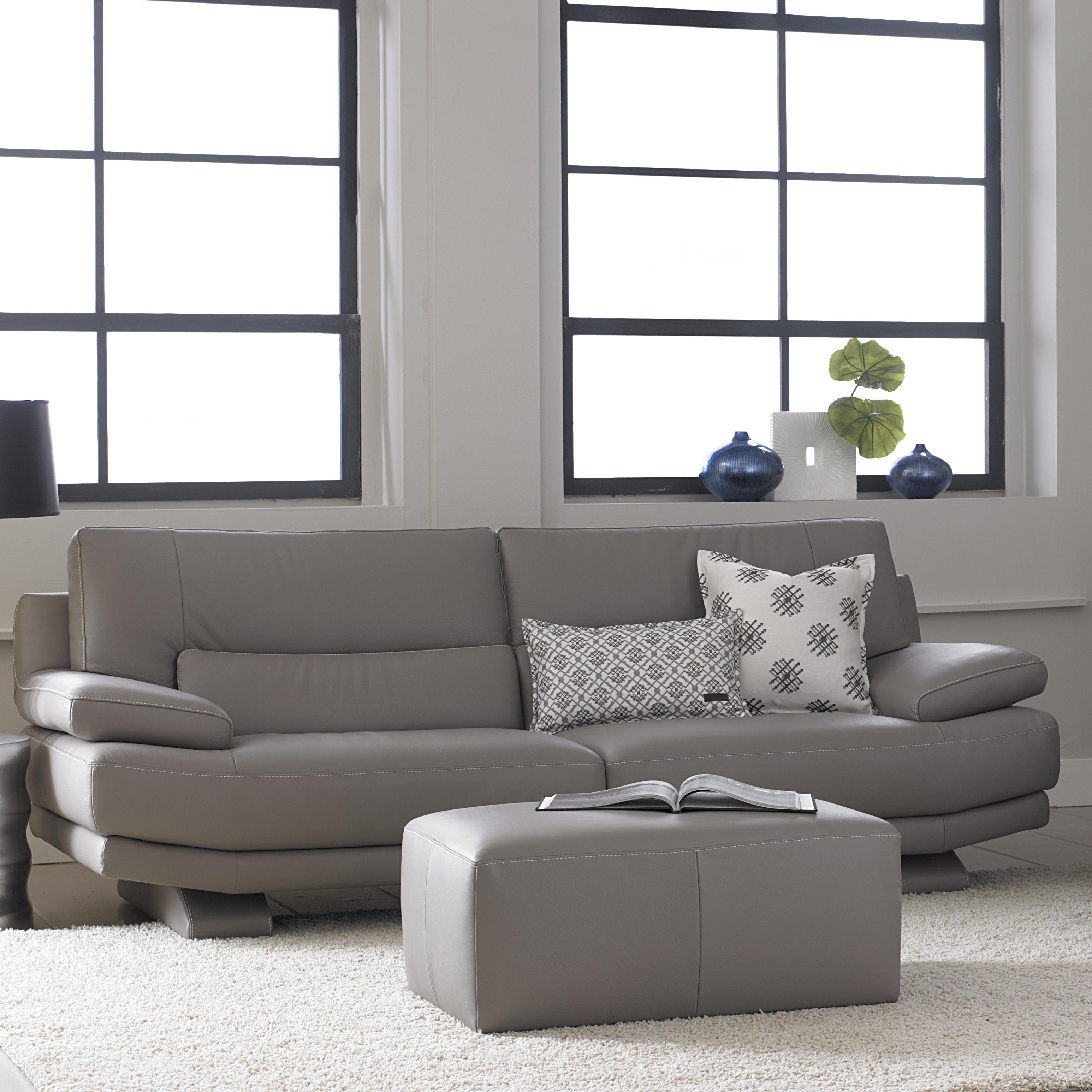 Natuzzi Editions B803 B803009 Contemporary Sofa with Lumbar Support and Futuristic Frontto