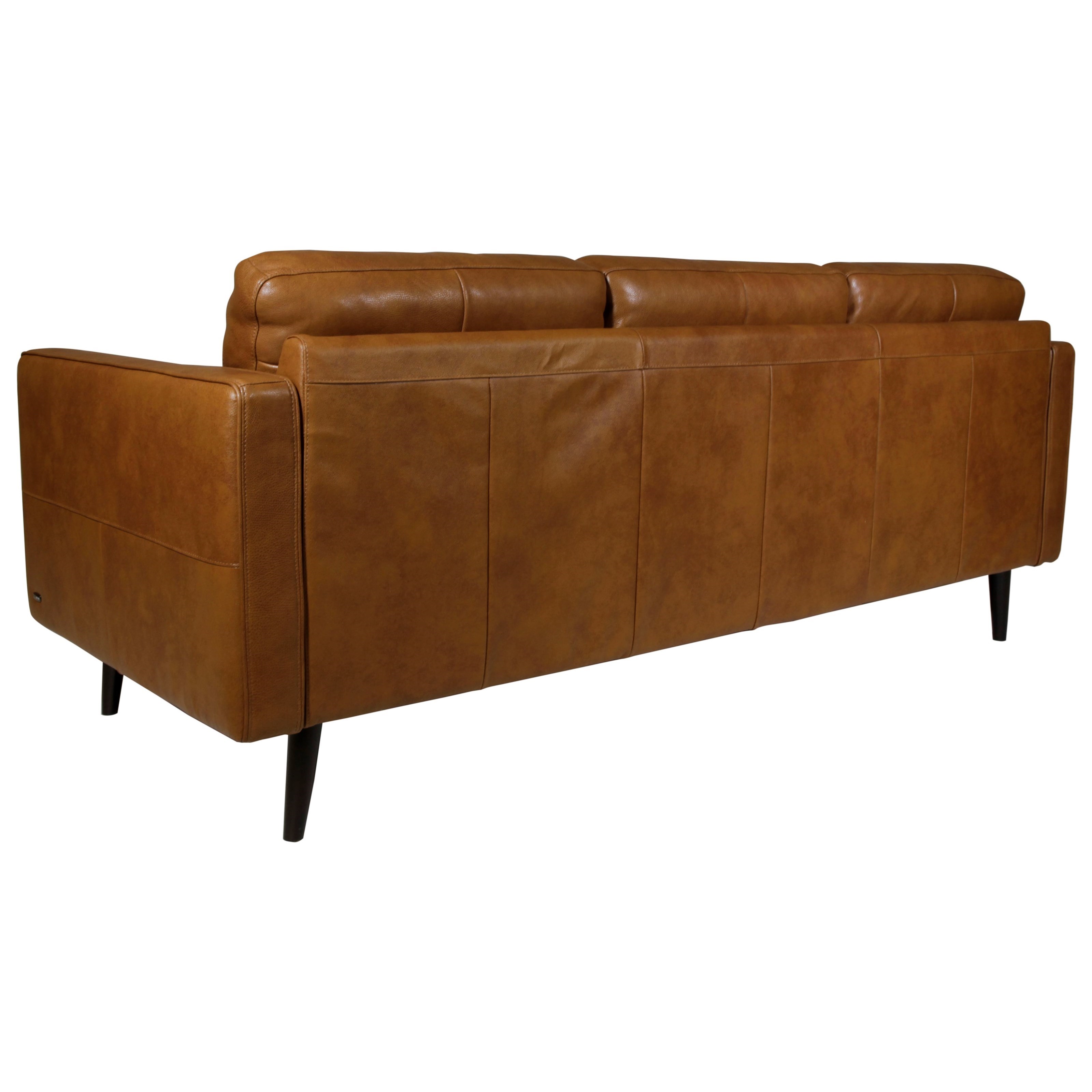 Natuzzi Editions Destrezza Contemporary Leather Sofa with Track Arms Sadler's Home Furnishings