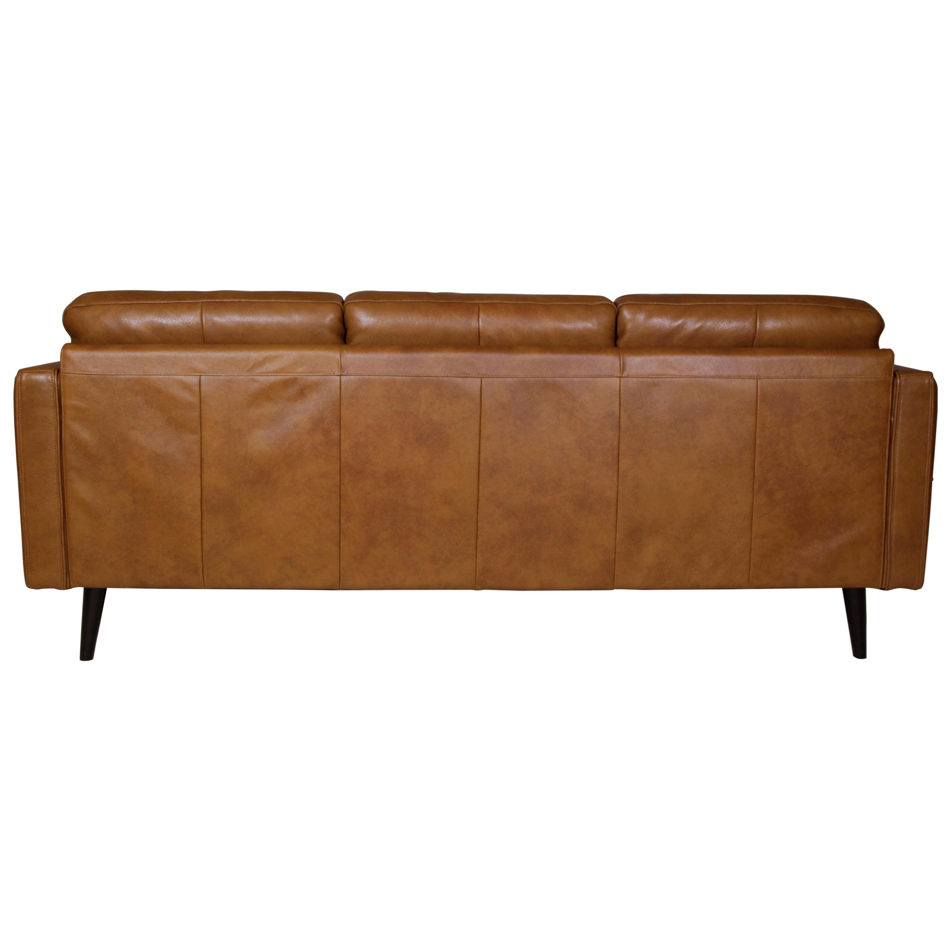 Natuzzi Editions Destrezza Contemporary Leather Sofa with Track Arms Sadler's Home Furnishings