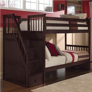 NE Kids School House Twin Over Twin Bunk with Stairs