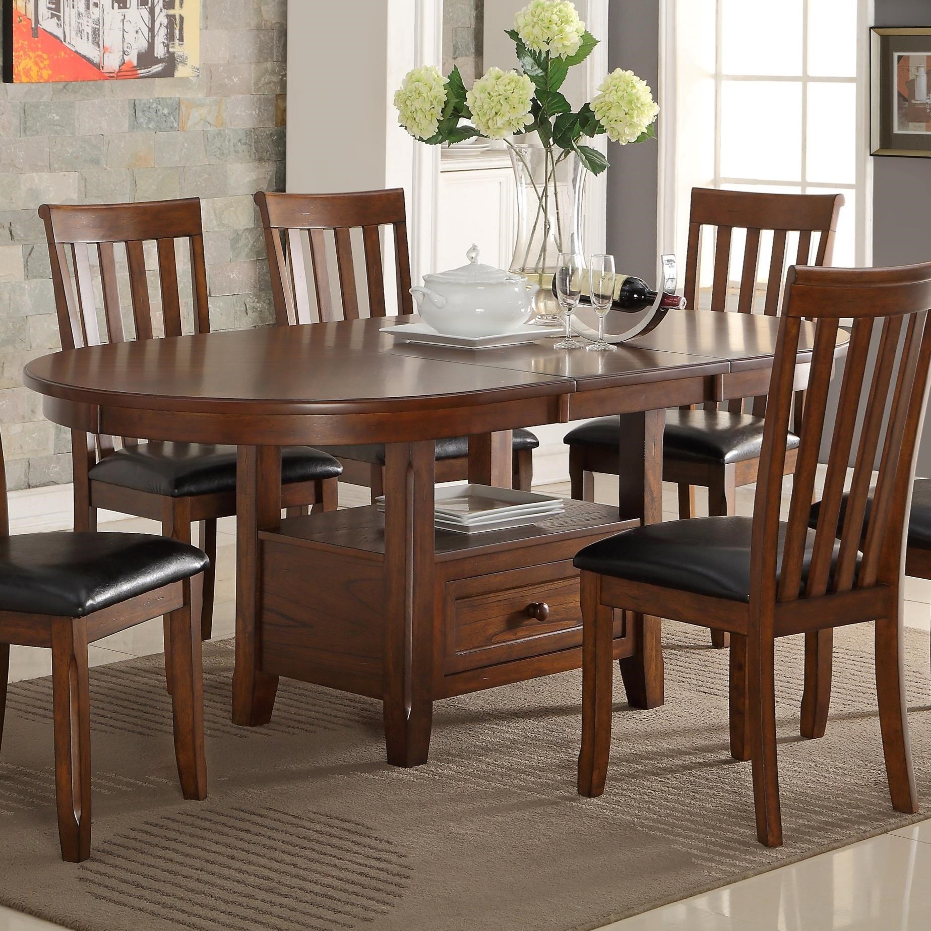 New Clic Wilson D0226 10 Round Dining Table With Storage Shelf Wilson Round Dining Table With Storage Shelf And Drawer By New Clic