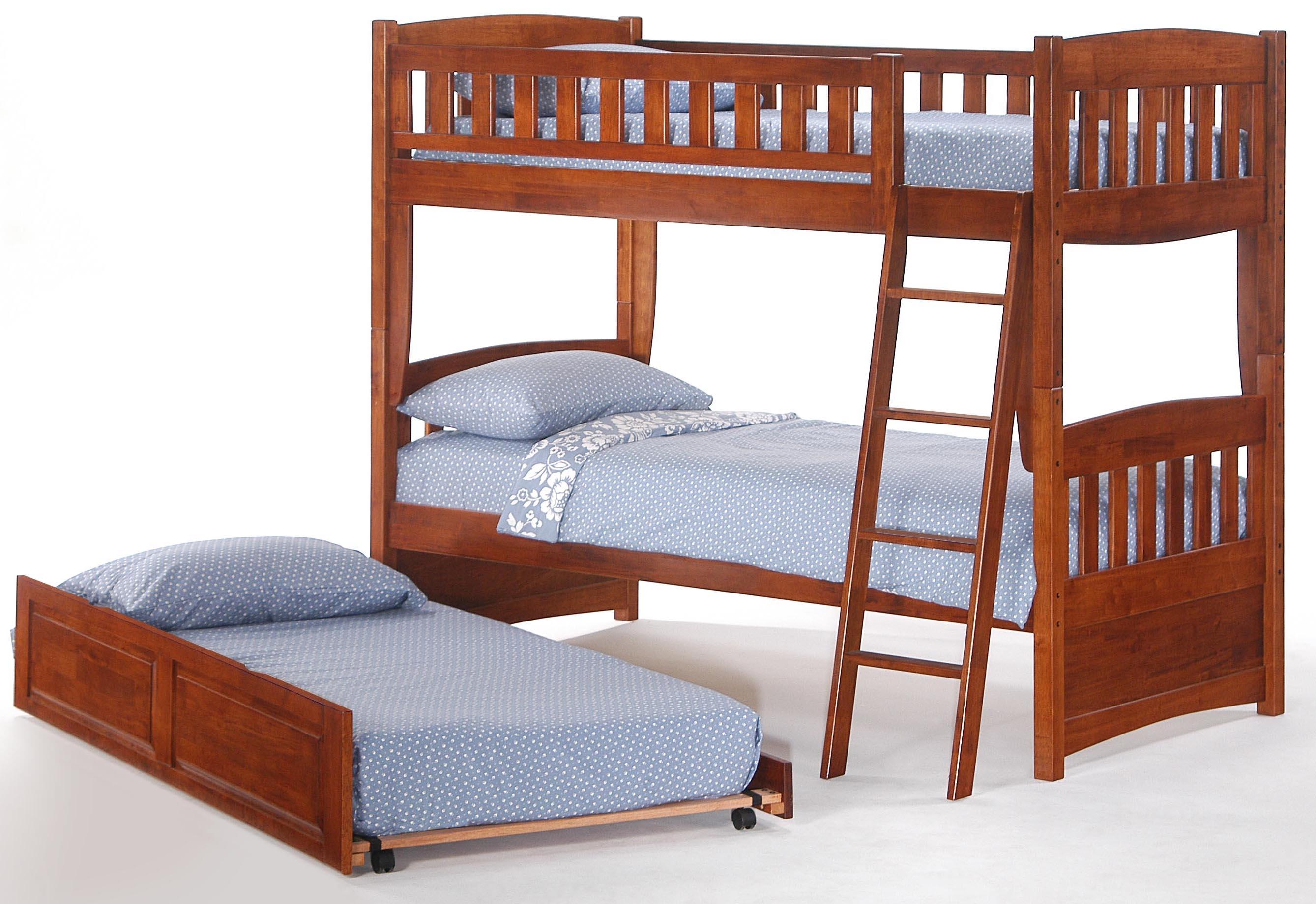 Night & Day Furniture Spice Cinnamon Twin Bunk Bed with Trundle Godby