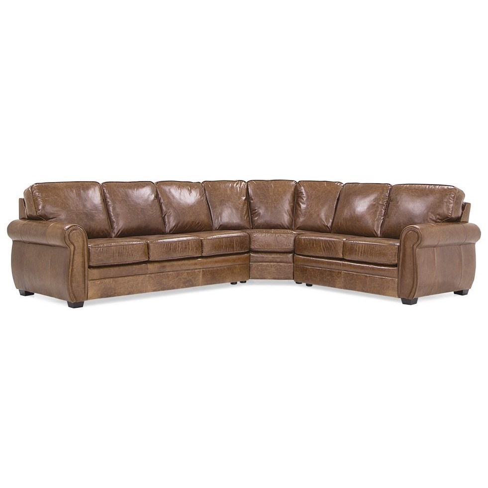 Palliser Viceroy L Shaped Sectional With Rolled Arms Dunk