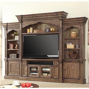 Parker House Aria Library 5 Piece Wall Entertainment Center