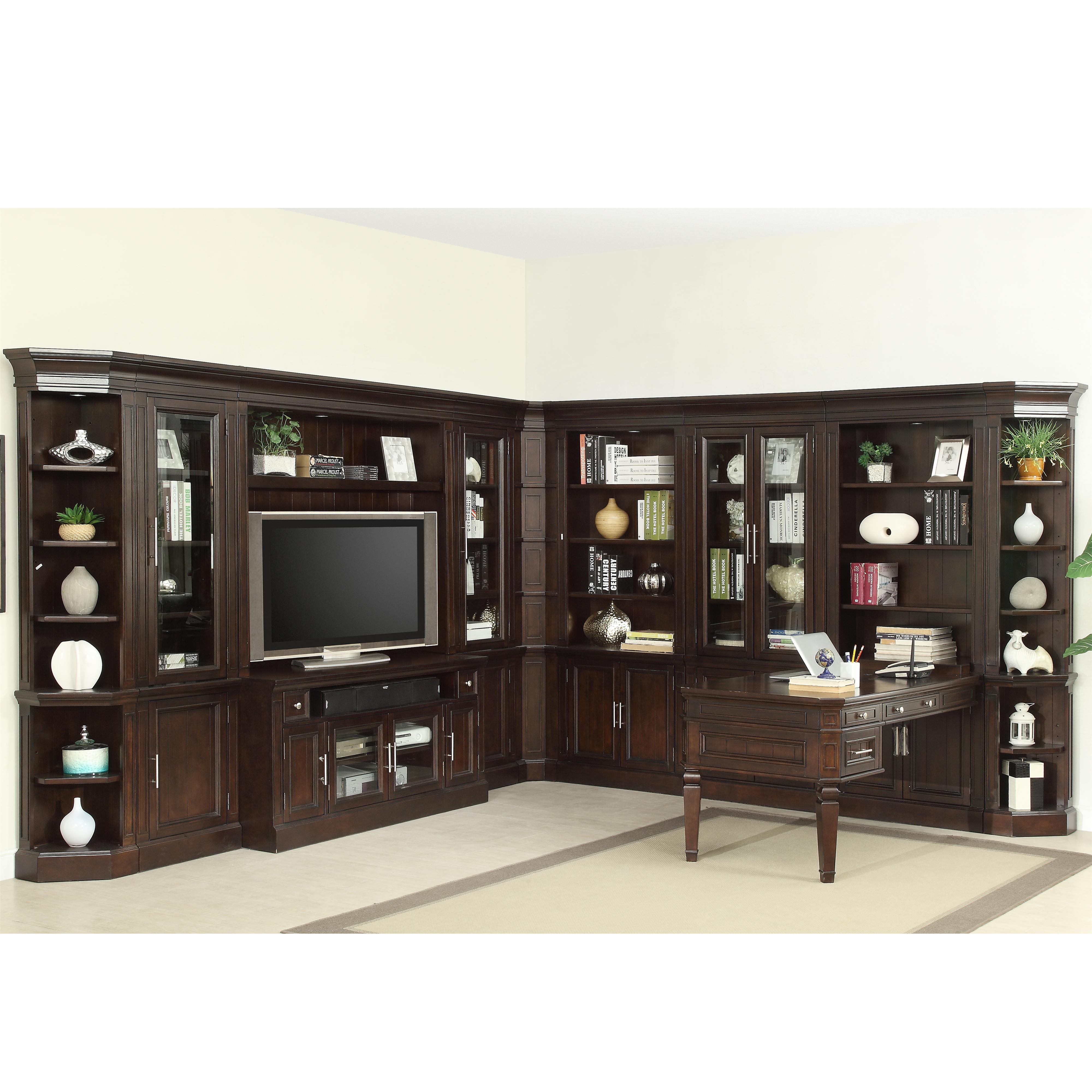 Parker House Stanford Complete Wall Unit With Peninsula Desk And Tv Parker House Stanford Complete Wall Unit With Peninsula Desk And Tv Console