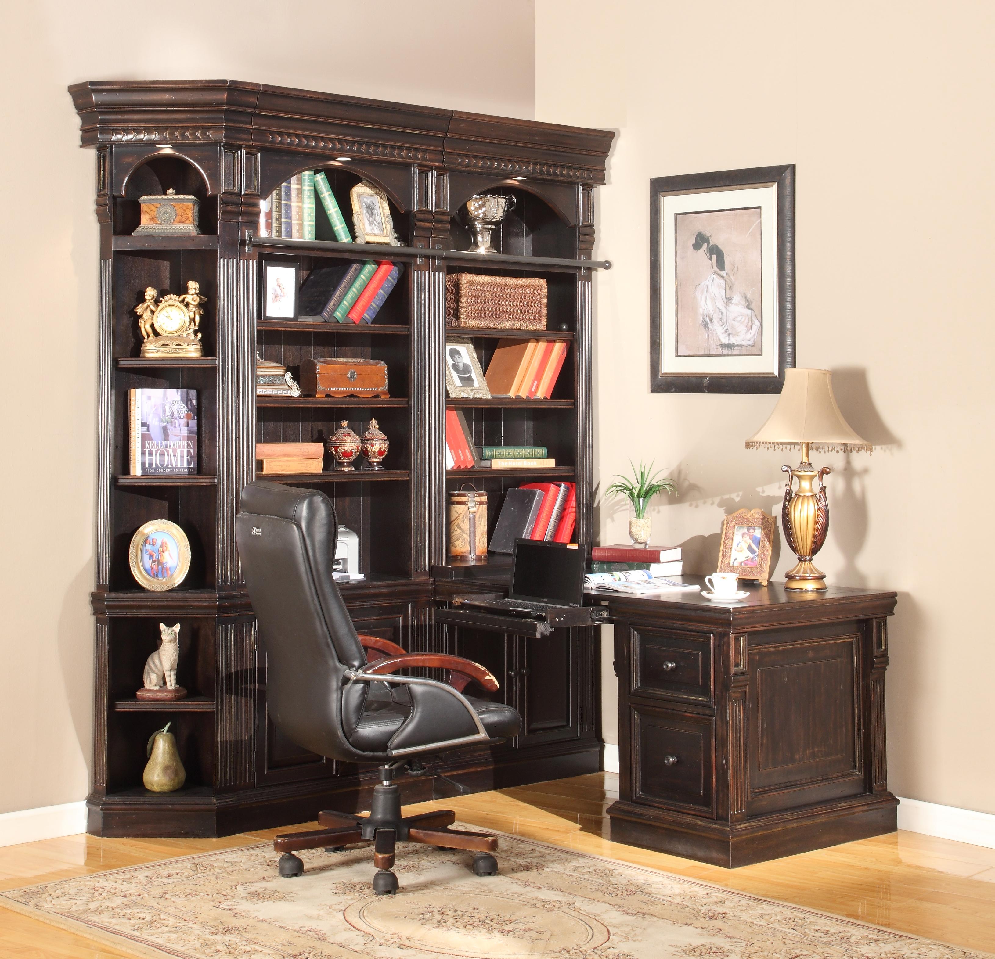 5 piece parker house venezia library corner wall desk - usa .