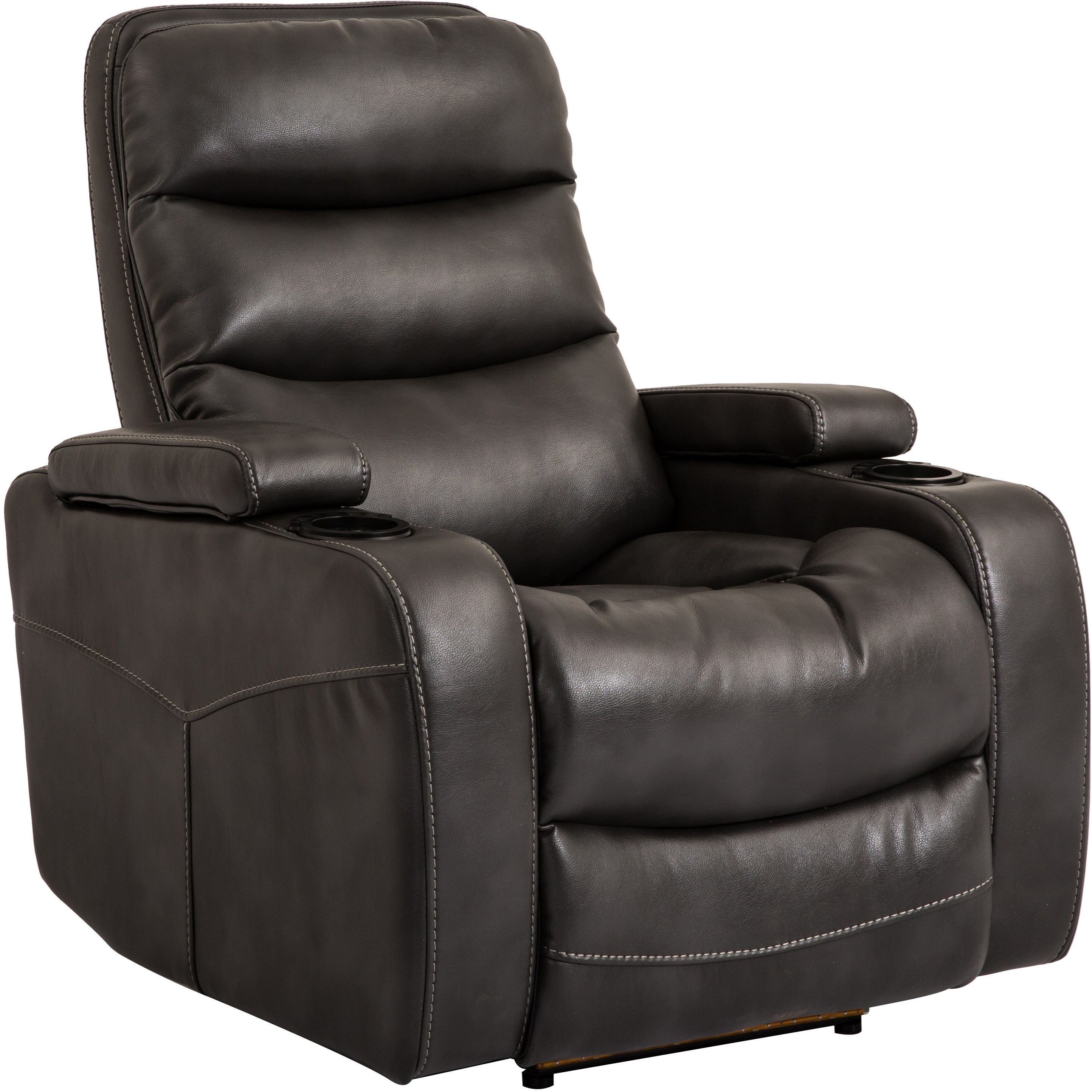 Contemporary Home Theater Power Recliner with Cup Holders ...