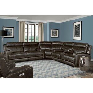 Parker Living Swift Mswi Packm H Cly Casual Reclining Contemporary Reclining Sectional Sofa With Track Arms