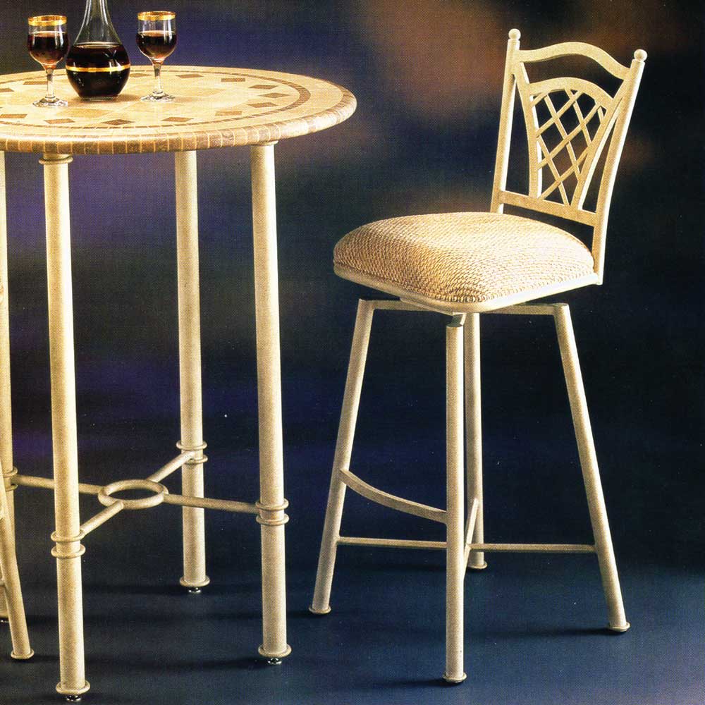 Pastel Minson Waverly Lattice Back Metal Swivel Barstool Find Your