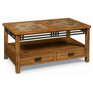 Peters Revington American Craftsman Oak Sofa Table With Slate Tile