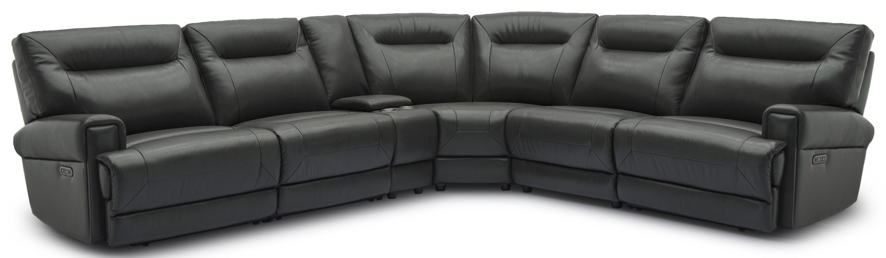 Hialeah 6PC Leather Power Reclining Sectional w/ Power ...
