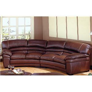 Primo International Capella Curved Sectional With Leather