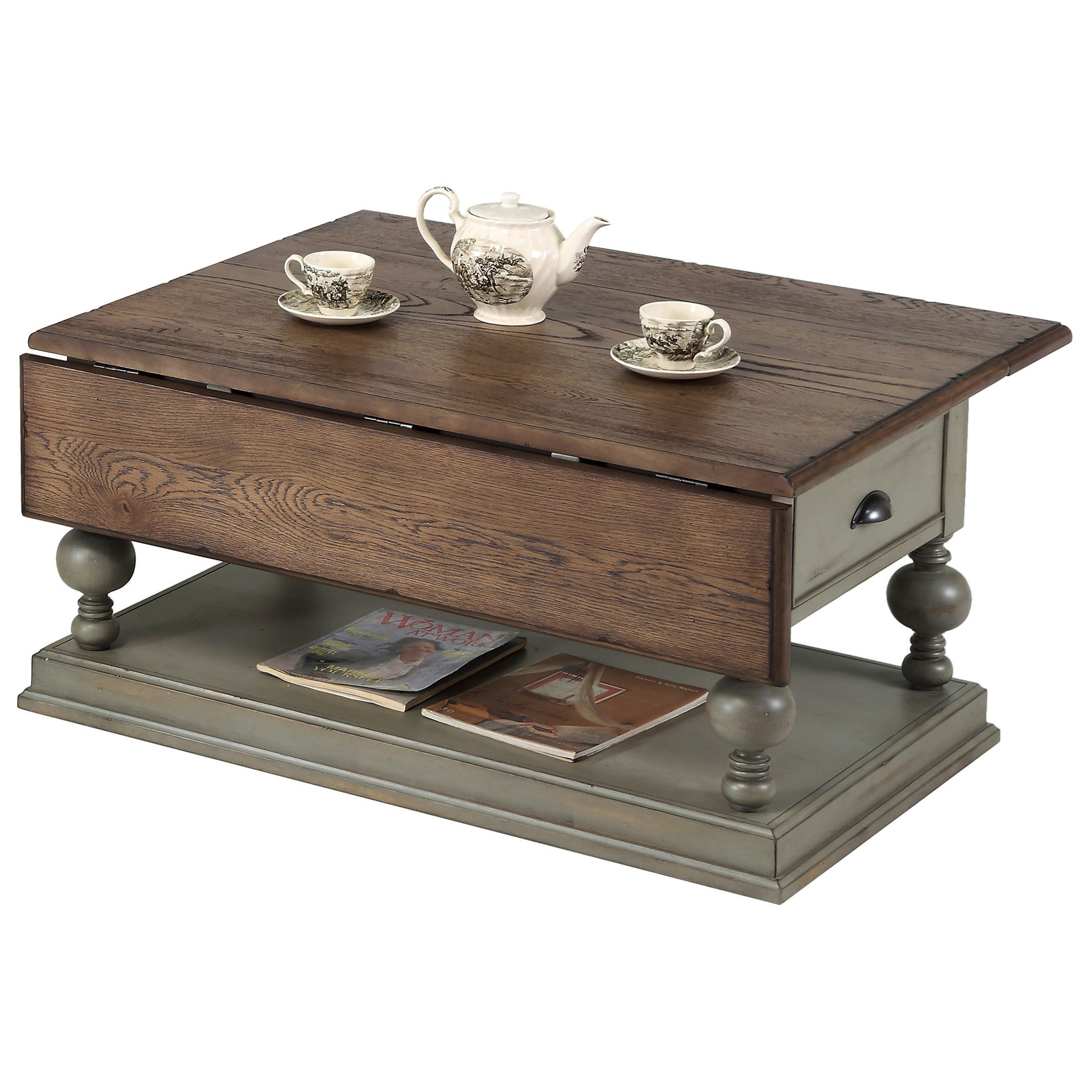 Progressive Furniture Colonnades Weathered Gray/Oak DropLeaf Cocktail