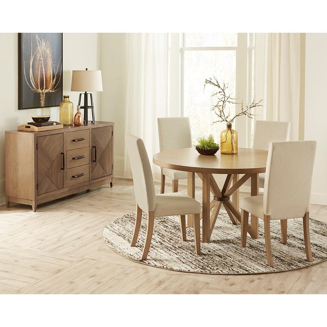 Progressive Furniture Serenity Transitional 5Piece Table and Chair Set