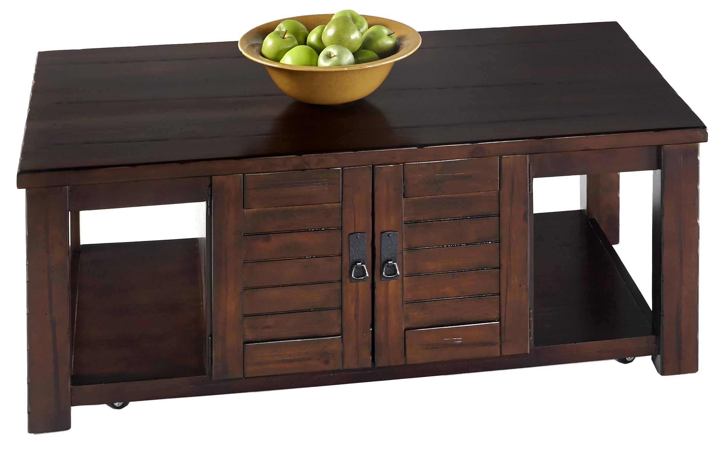 Progressive Furniture Trestlewood Door Cocktail Table with Casters