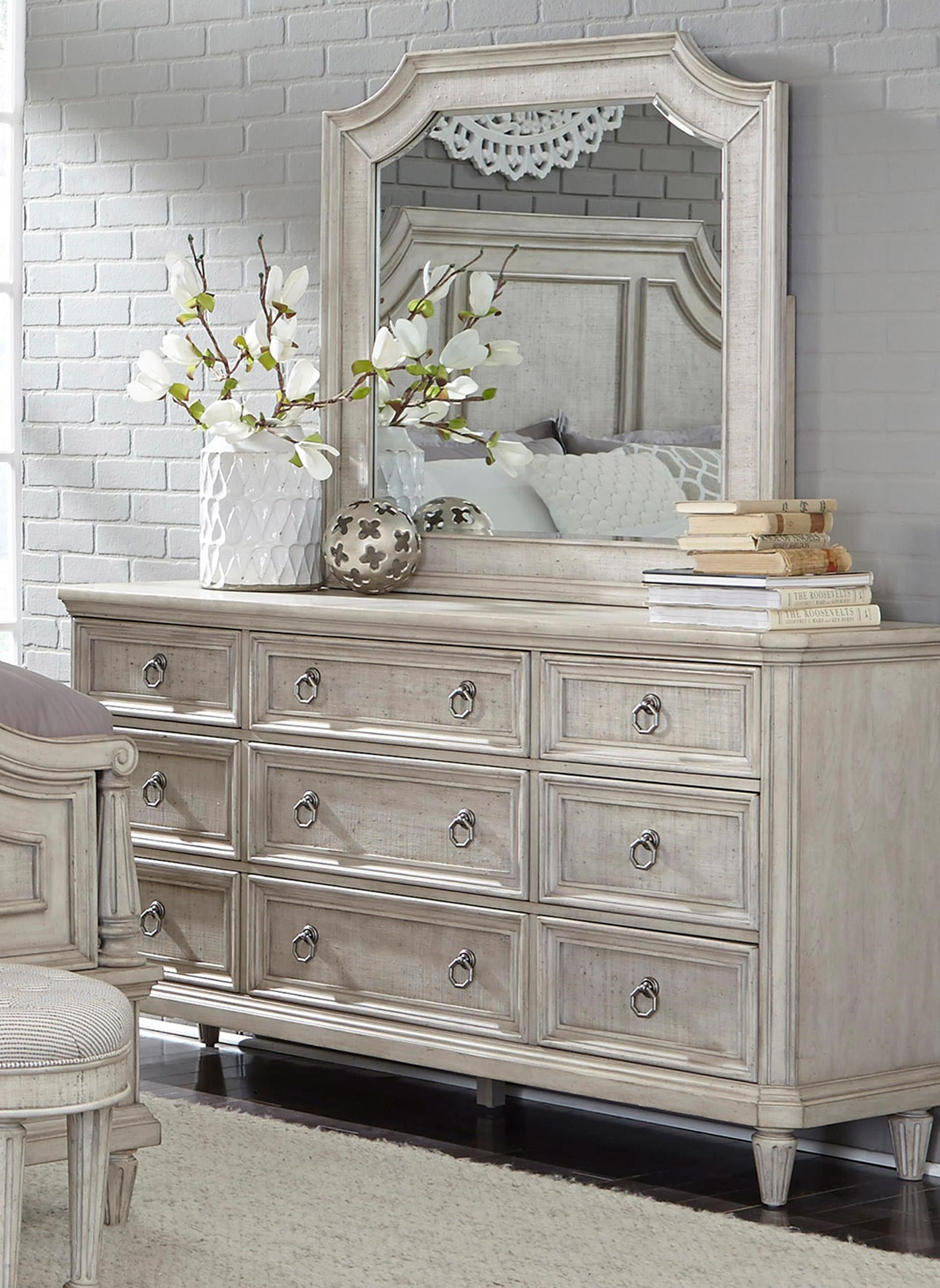 Elements International Clic Traditional Dresser And Mirror Set Dresser Mirror