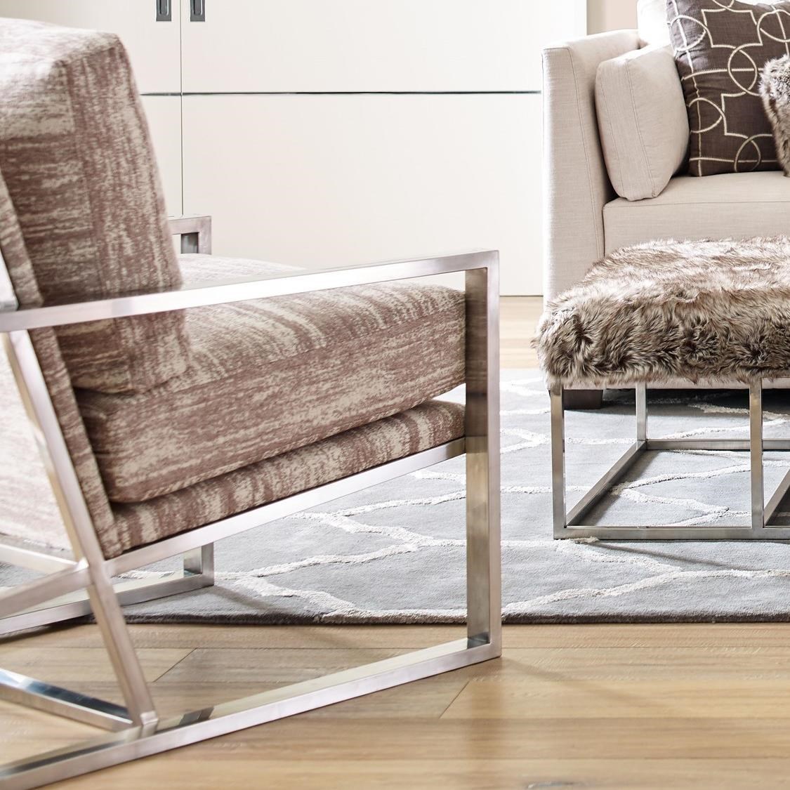 Rachael Ray Home by Craftmaster Highline Modern Upholstered Chair with Metal Frame - Belfort ...