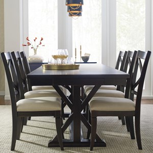 Rachael Ray Home By Legacy Classic Trestle Table And 6 Upholstered Chairs Rachael Ray Home By Legacy Classic Trestle Table And 6 Upholstered Chairs