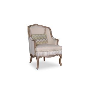Rachlin Classics Colleen Accent Chair with Exposed Wood Carved Detail