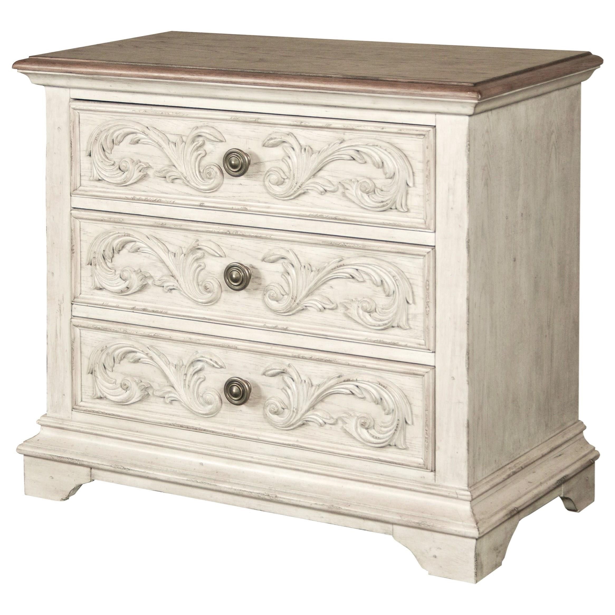 Riverside Furniture Elizabeth 3 Drawer Bachelors Chest With Floral