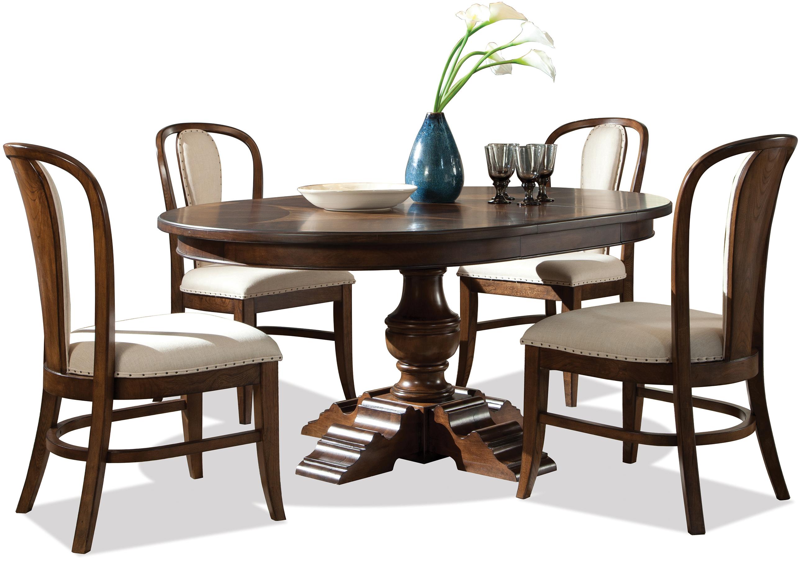 Riverside Furniture Lawrenceville 5 Piece Round Table Bow Back Lawrenceville 5 Piece Round Table Bow Back Side Chair Set By Riverside Furniture