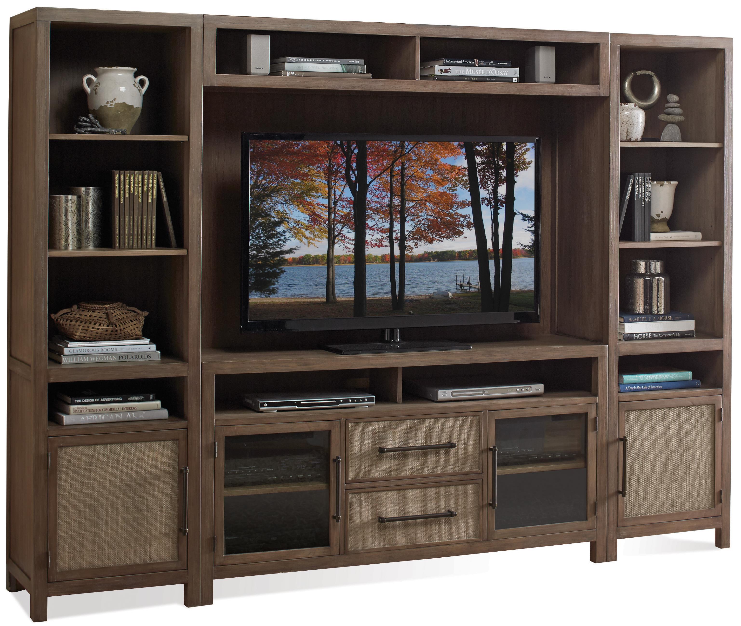 riverside furniture mirabelle entertainment wall unit in ecru finish